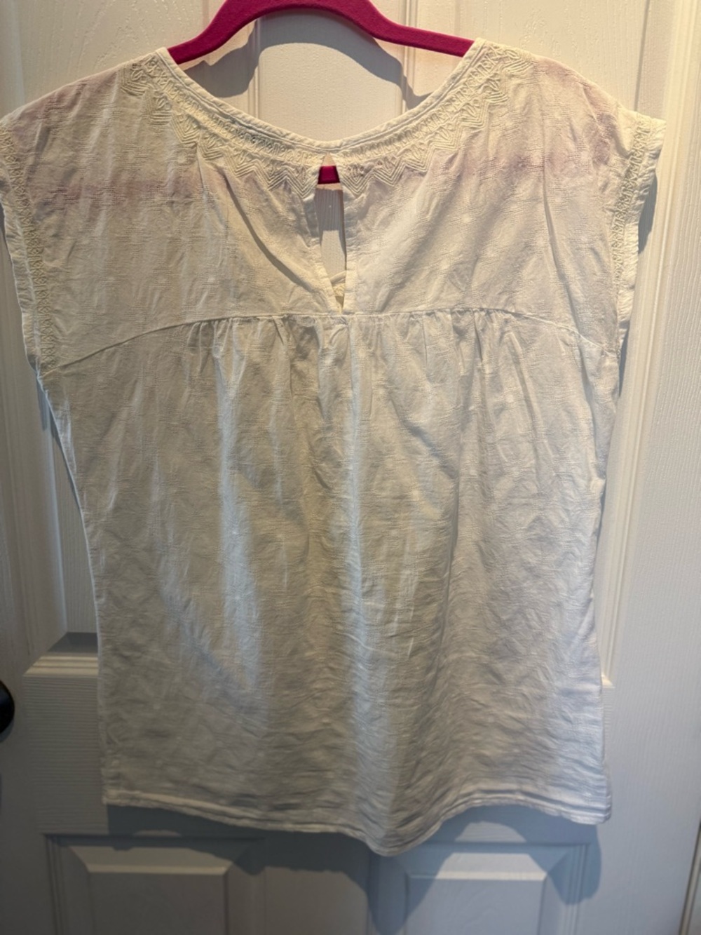 Prana Women's White Ivory Embroidered 100% Organic Cotton Blossom Blouse M - Picture 5 of 5